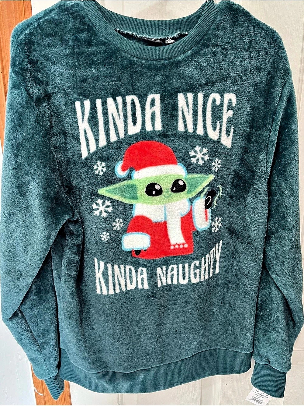 Star Wars Baby Yoda Kinda Nice Kinda Naughty Fleece Sweatshirt Large